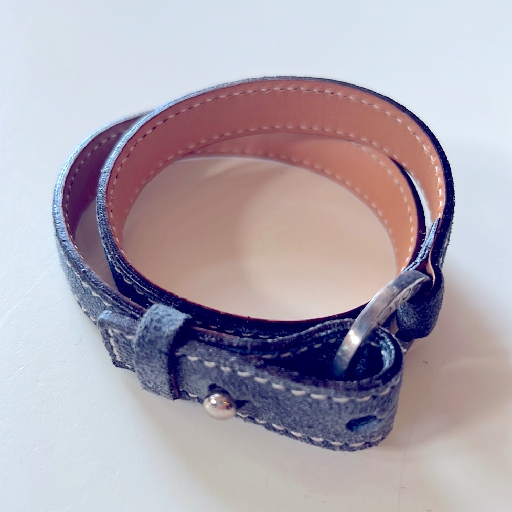 Coach Wrap Bracelet Suede Denim Blue